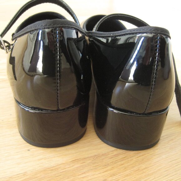 madden girl Tutu Mary Jane Shoes Size 8 Black Glossy Low Block Heel Round Toe - Picture 4 of 9